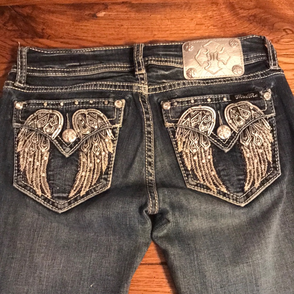 Miss Me Angel Wings pocket jeans